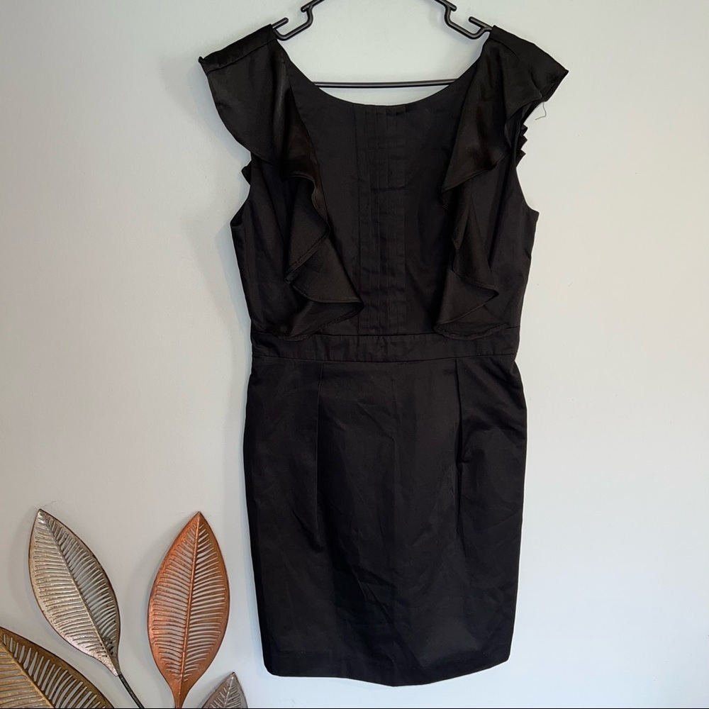 J16 NWT Romeo & Juliet Ruffles Black Dress Crewneck Sleeveless Bodycon